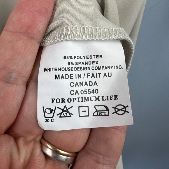 Sympli Canada Tan Tunic Top Dress Size 8 Shark Bite Asymmetric Hem 3/4 Sleeve - Picture 5 of 6